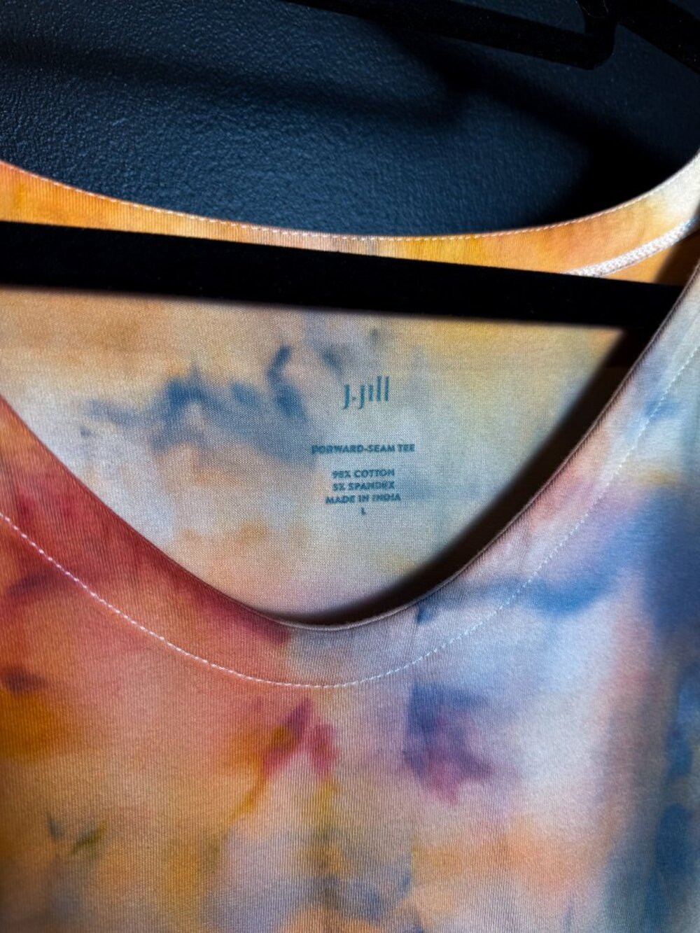 J.Jill Tie Dyed 3/4 Sleeve Top - Picture 2 of 7